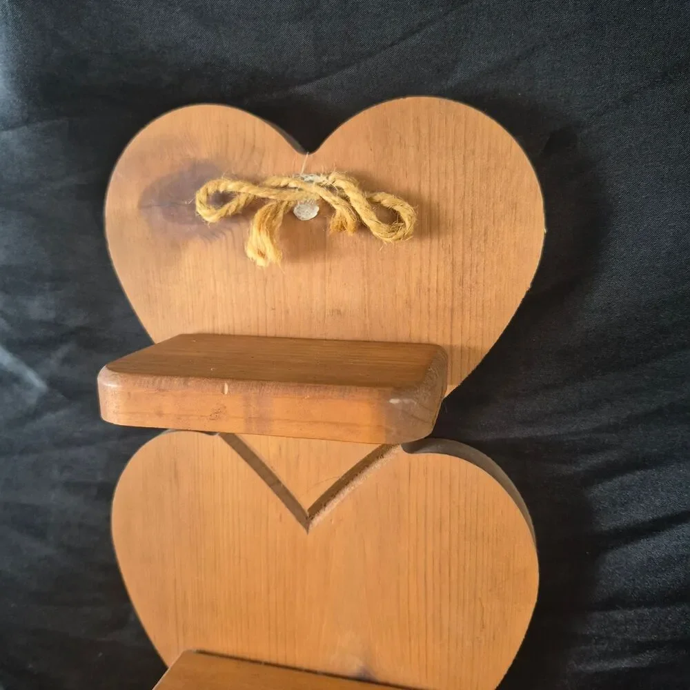 Vintage Granny Core Heart Shaped Shelf with Knob 90s Cottage Core